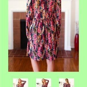 NWT Haptics Floral Long-Sleeve Dress